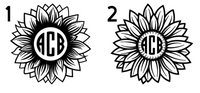 Monogram Personalized Sunflower Sticker