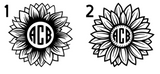 Monogram Personalized Sunflower Sticker