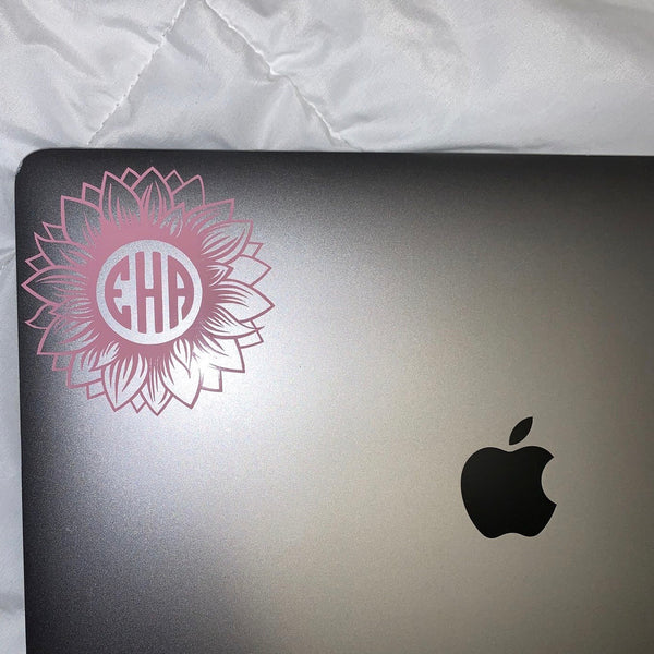 Monogram Personalized Sunflower Sticker